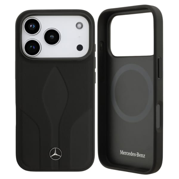 Etui Mercedes Leather The Move MagSafe   do iPhone 17 Pro czarny