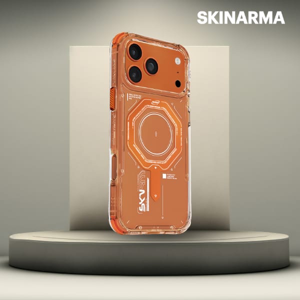 Etui Skinarma Magma do iPhone 17 Pro Max Magnetic Charging pomarańczowy