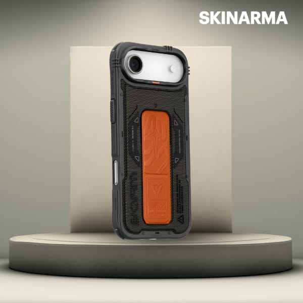 Etui Skinarma Phantom do iPhone Air      Magnetic Charging + Grip Stand oliwkowy