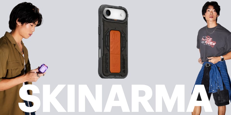Etui Skinarma Phantom do iPhone Air      Magnetic Charging + Grip Stand oliwkowy