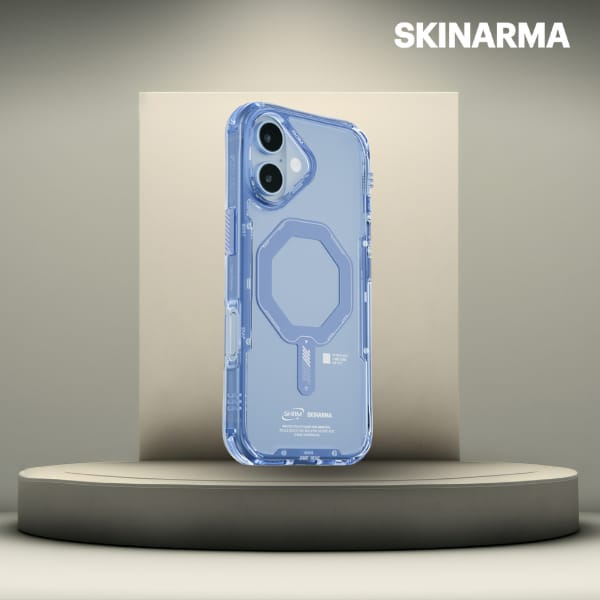 Etui Skinarma Saido do iPhone 17         Magnetic Charging niebieski