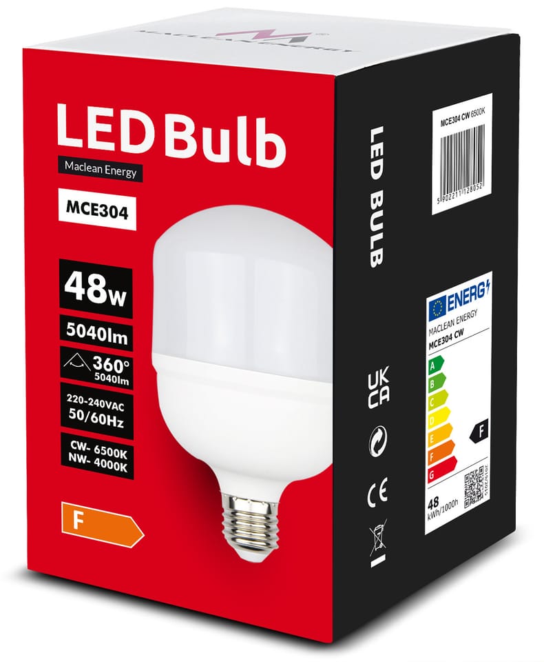 Żarówka LED E27 48W 220-240V zimna biała, 6500K, 5040lm