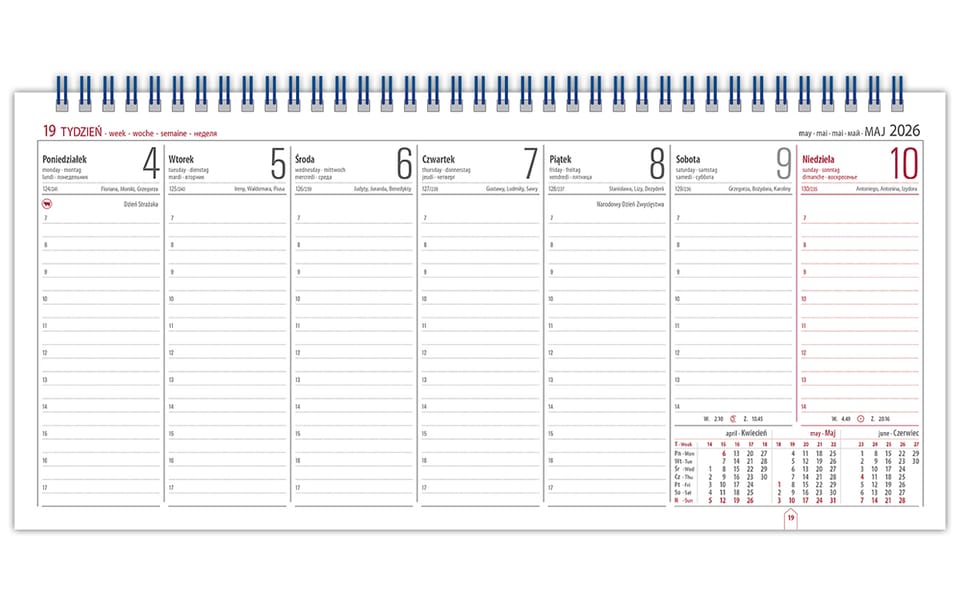 Kalendarz biurowy leżący MANAGER H3 320x150mm 2026 TELEGRAPH