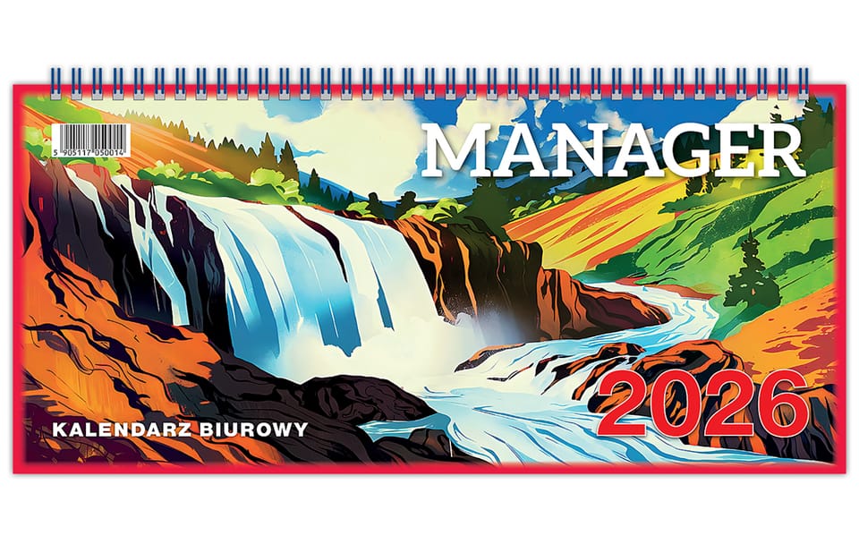 Kalendarz biurowy leżący MANAGER H3 320x150mm 2026 TELEGRAPH
