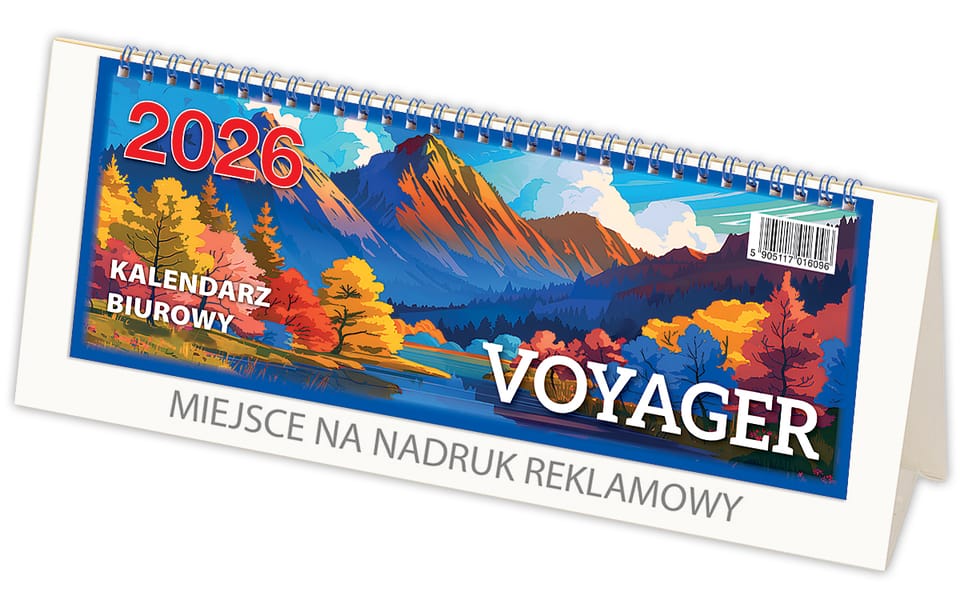 Kalendarz biurowy VOYAGER (H4b) - biały 268x97mm 2026 TELEGRAPH