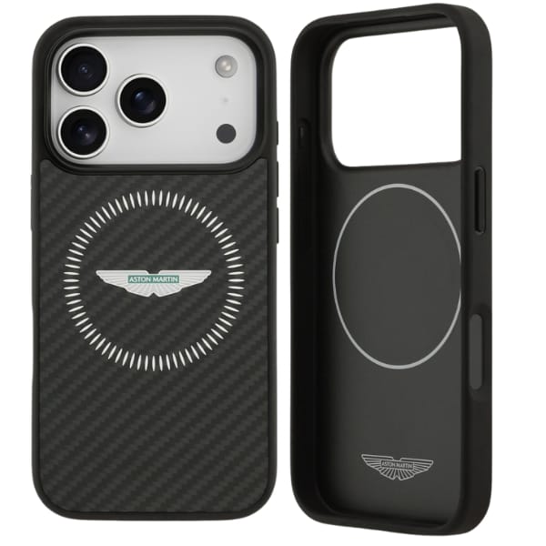 Etui Aston Martin HC Kevlar Counter      Design MagSafe do iPhone 17 Pro czarny