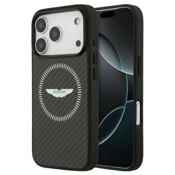 Etui Aston Martin HC Kevlar Counter      Design MagSafe do iPhone 17 Pro czarny