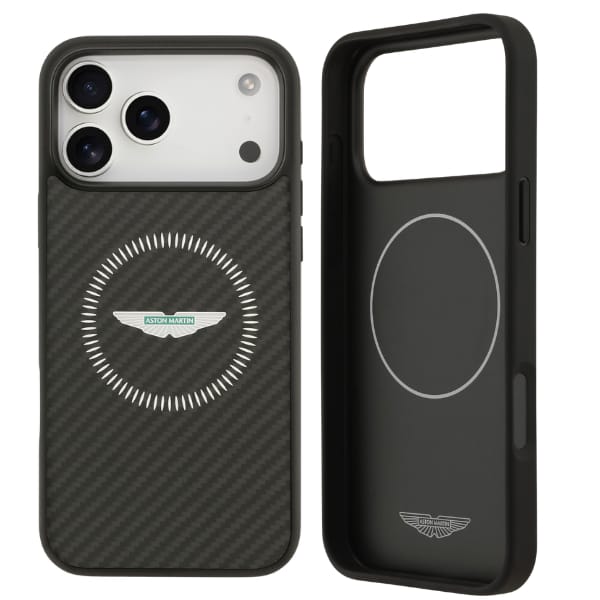 Etui Aston Martin HC Kevlar Counter      Design MagSafe do iPhone 17 Pro Max czarny