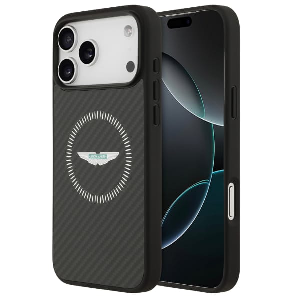 Etui Aston Martin HC Kevlar Counter      Design MagSafe do iPhone 17 Pro Max czarny