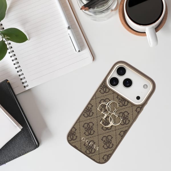 Etui Guess 4G Big 4G Classic Logo do     iPhone 17 Pro Max brązowy złoty