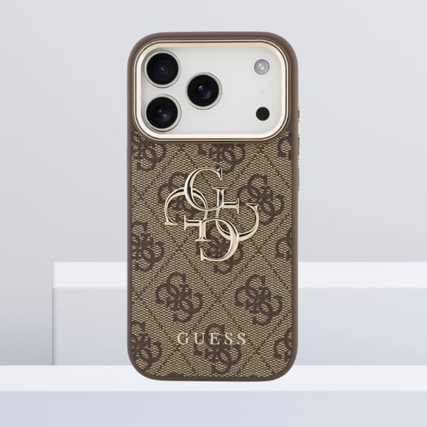 Etui Guess 4G Big 4G Classic Logo do     iPhone 17 Pro Max brązowy złoty