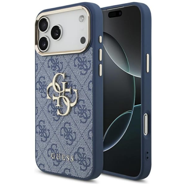 Etui Guess 4G Big 4G Classic Logo do     iPhone 17 Pro Max niebieski złoty