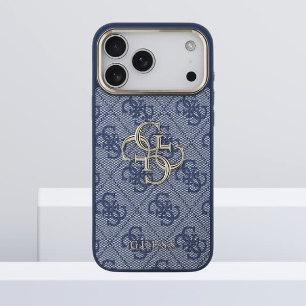 Etui Guess 4G Big 4G Classic Logo do     iPhone 17 Pro Max niebieski złoty