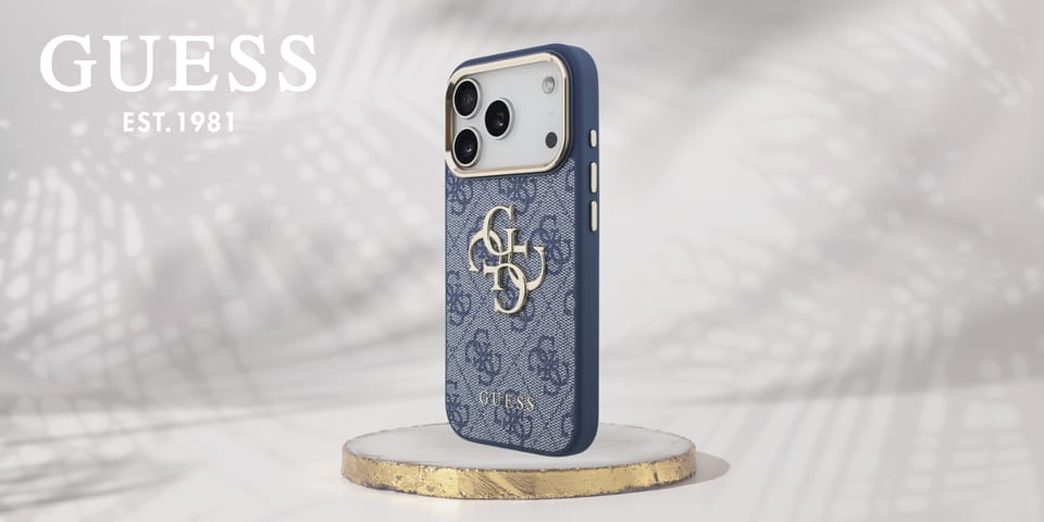 Etui Guess 4G Big 4G Classic Logo do     iPhone 17 Pro niebieski złoty
