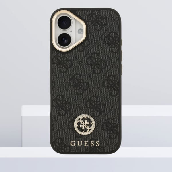 Etui Guess 4G Strass Logo MagSafe do     iPhone 17 czarny