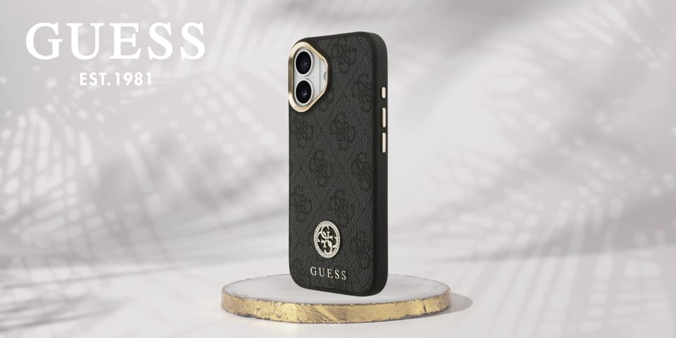 Etui Guess 4G Strass Logo MagSafe do     iPhone 17 czarny