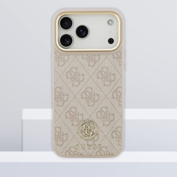 Etui Guess 4G Strass Logo MagSafe do     iPhone 17 Pro Max różowy
