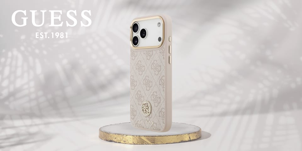 Etui Guess 4G Strass Logo MagSafe do     iPhone 17 Pro Max różowy