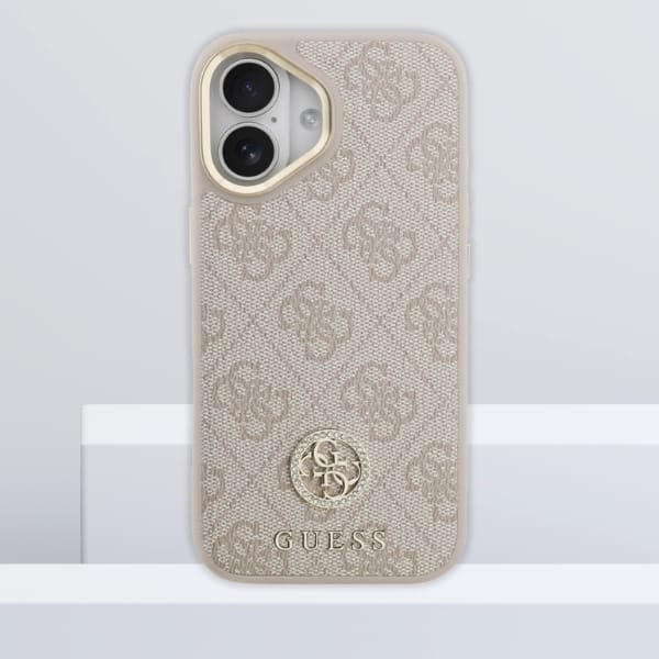 Etui Guess 4G Strass Logo MagSafe do     iPhone 17 różowy
