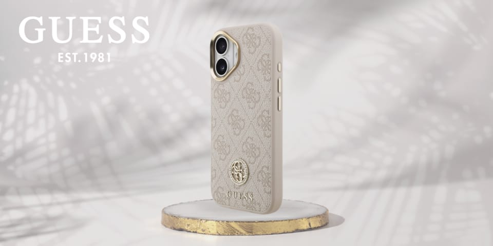 Etui Guess 4G Strass Logo MagSafe do     iPhone 17 różowy