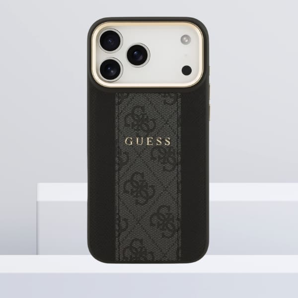 Etui Guess 4G Stripe MagSafe do iPhone   17 Pro Max czarny