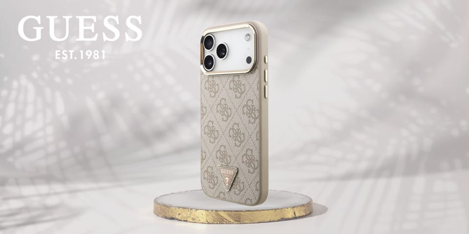 Etui Guess 4G Triangle Logo MagSafe do   iPhone 17 Pro Max różowy złoty