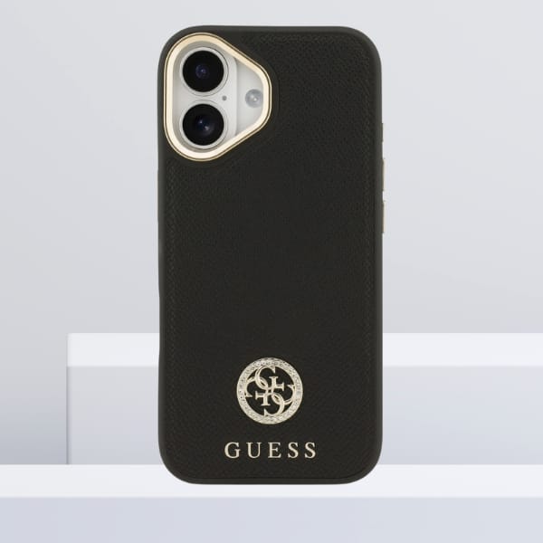 Etui Guess Grained Strass Logo MagSafe   do iPhone 17 czarny