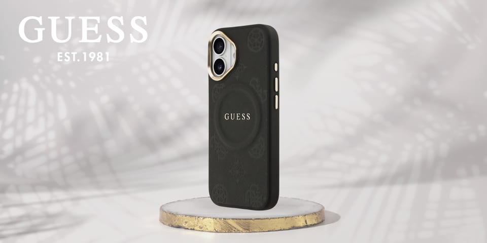 Etui Guess Peony Hot Stamp MagSafe do    iPhone 17 czarny