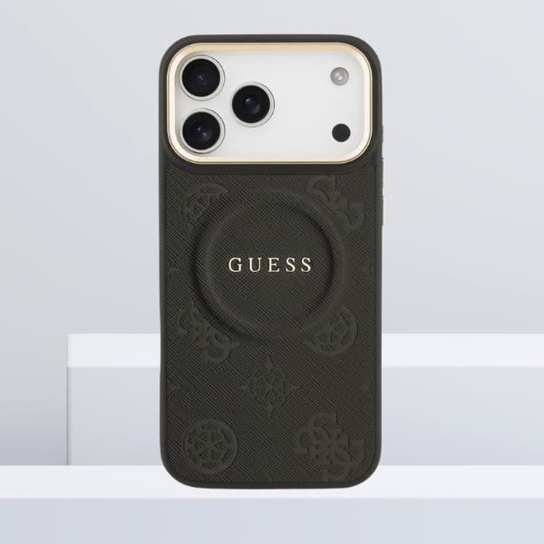 Etui Guess Peony Hot Stamp MagSafe do    iPhone 17 Pro Max czarny