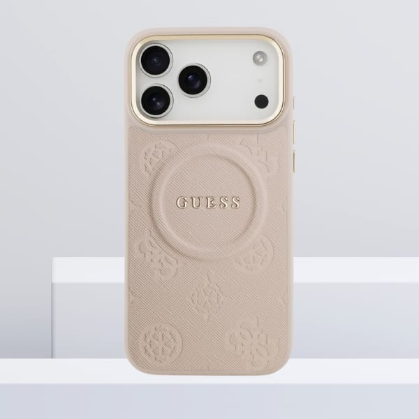 Etui Guess Peony Hot Stamp MagSafe do    iPhone 17 Pro Max różowy
