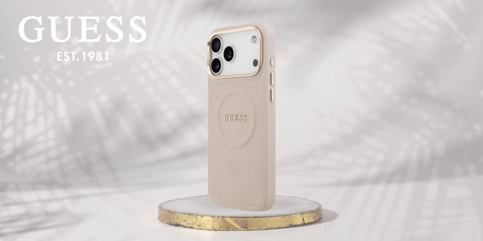 Etui Guess Peony Hot Stamp MagSafe do    iPhone 17 Pro Max różowy