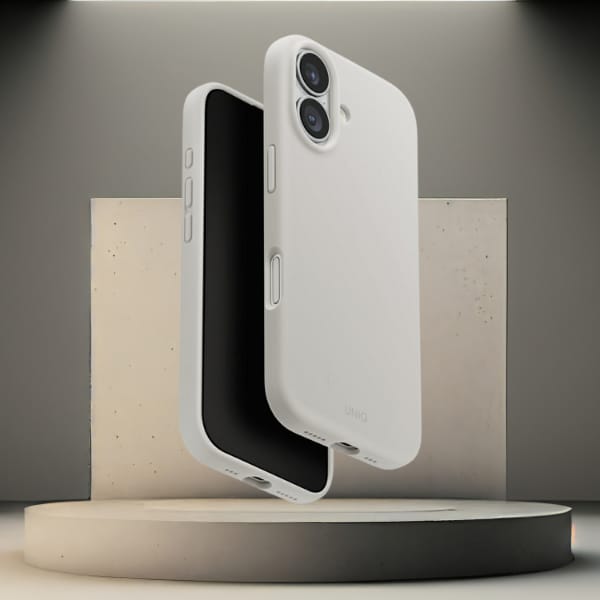 Etui UNIQ Lino do iPhone 17 Magclick     Charging jasno szary