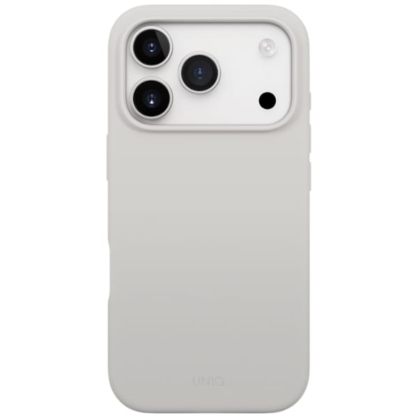 Etui UNIQ Lino do iPhone 17 Pro Magclick Charging jasno szary