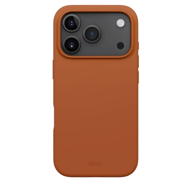 Etui UNIQ Lino do iPhone 17 Pro Magclick Charging pomarańczowy