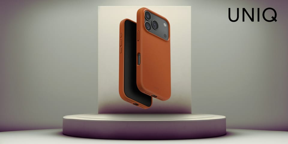 Etui UNIQ Lino do iPhone 17 Pro Magclick Charging pomarańczowy