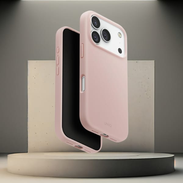 Etui UNIQ Lino do iPhone 17 Pro Magclick Charging różowy