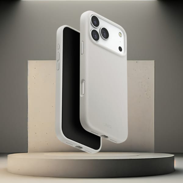 Etui UNIQ Lino do iPhone 17 Pro Max      Magclick Charging jasno szary
