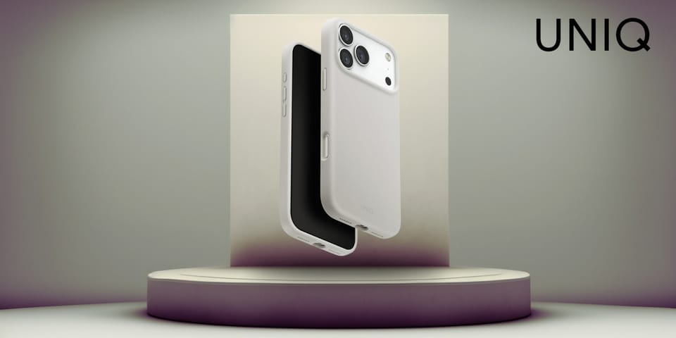 Etui UNIQ Lino do iPhone 17 Pro Max      Magclick Charging jasno szary