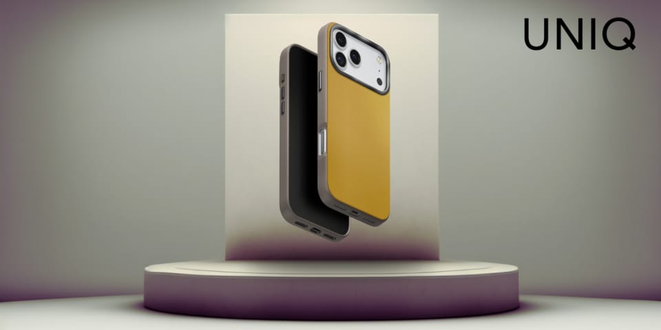 Etui UNIQ Lyden DS do iPhone 17 Pro      Magclick Charging żółto-szary