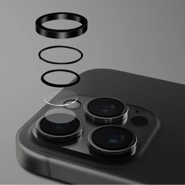 Szkło na obiektyw aparatu UNIQ Optix     Prime Camera Lens Protector do iPhone 17 Pro / 17 Pro Max / 15 Pro / 15 Pro Max z aplikatorem granatowy