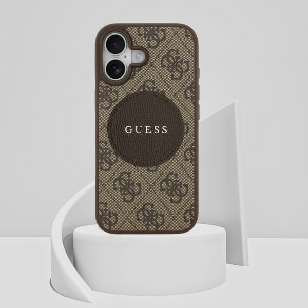 Etui Guess 4G Circle Classic Logo        MagSafe do iPhone 17 brązowy
