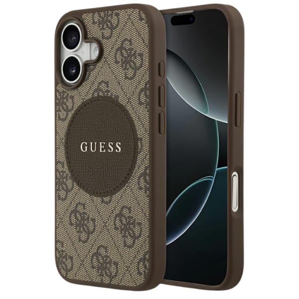 Etui Guess 4G Circle Classic Logo        MagSafe do iPhone 17 brązowy