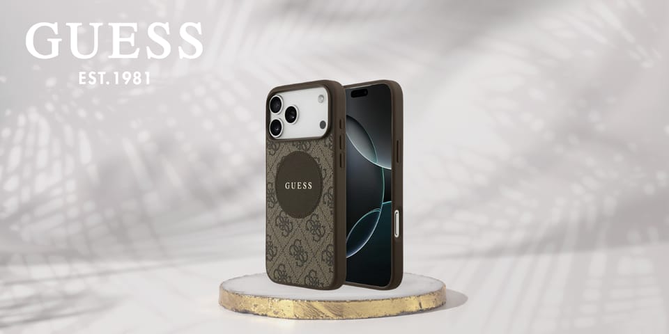 Etui Guess 4G Circle Classic Logo        MagSafe do iPhone 17 Pro Max brązowy