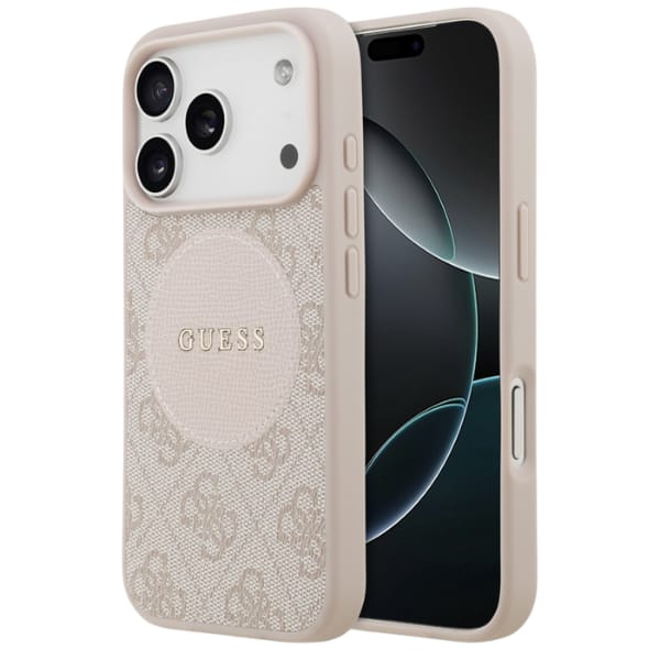 Etui Guess 4G Circle Classic Logo        MagSafe do iPhone 17 Pro różowy