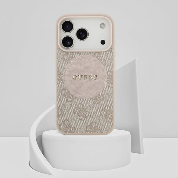 Etui Guess 4G Circle Classic Logo        MagSafe do iPhone 17 Pro różowy