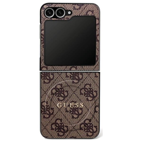 Etui Guess 4G Classic MagSafe do Samsung Galaxy Z Flip7 brązowy