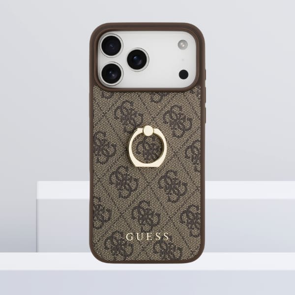 Etui Guess 4G Ring Stand do iPhone 17    Pro Max brązowy