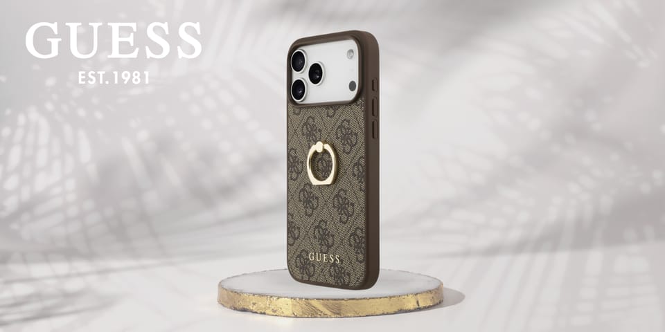 Etui Guess 4G Ring Stand do iPhone 17    Pro Max brązowy