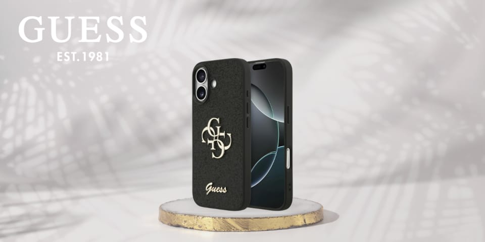 Etui Guess Fixed Glitter Big 4G do       iPhone 17 czarny