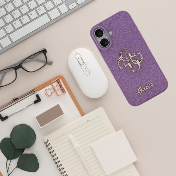 Etui Guess Fixed Glitter Big 4G do       iPhone 17 liliowy